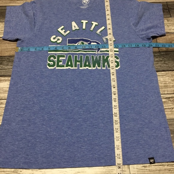 47 Brand Seattle Seahawks NFL Retro Logo T Shirt Men’s M Blue - Picture 2 of 7